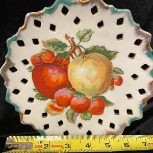 Decorative Fruit Porcelain Dish - Hand-Painted Fruit Motif